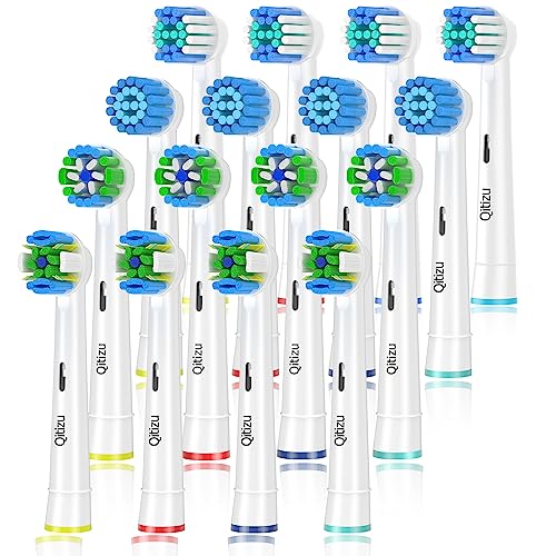 Qitizu Recambios Cepillos Compatible con Braun Oral B Eléctricos Cepillo de Dientes, 16...