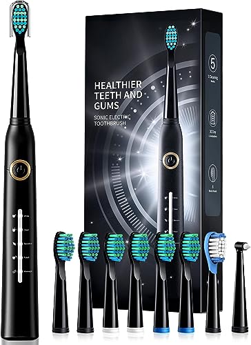 Cepillo Electrico, Cepillo De Dientes EléCtrico Sonic Con 8 Cabezales De Cepillo 40000...